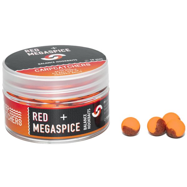 Бойлы Carp Catchers Balance Hookbaits - Ø10 мм - Fluoro Orange&Dark Red - Red&Megaspice