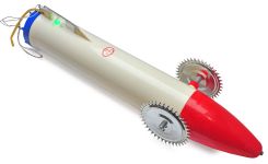 Торпеда для протяжки сетей подо льдом - С аккумулятором и пультом управления - Ø95 мм - L 55 см - Пластик - Бело-красный