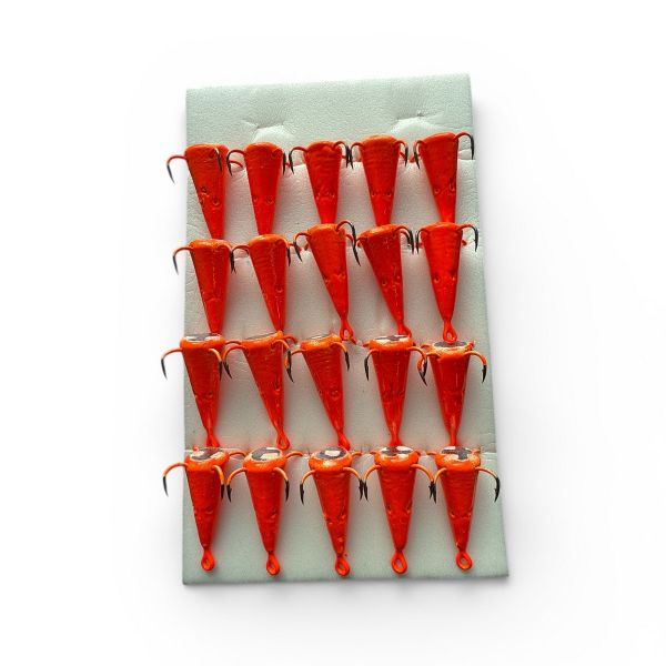 Блешня FRY Конус великий - 4 гачки - Помаранчевий - 20 шт/уп