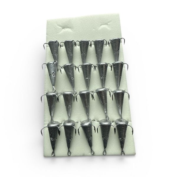 Блешня FRY Конус великий - Срібло - 4 гачки - 20 шт/уп