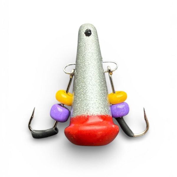 Блешня Яйця FRY Маленькі - Срібло/Червоний - 20 шт/уп