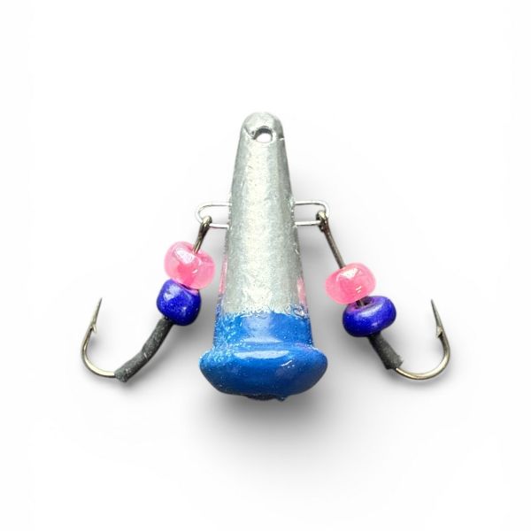 Блешня Яйця FRY Маленькі - Срібло/Синій - 20 шт/уп