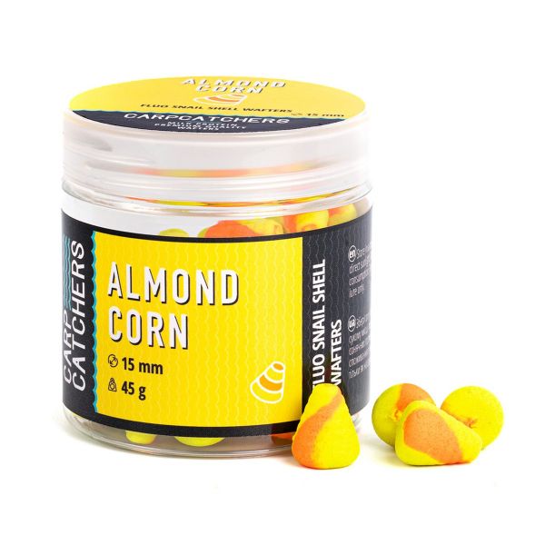 Бойли Carp Catchers - Almond Corn - Fluo Snail Shell Wafters - Плаваючі - Двоколірні
