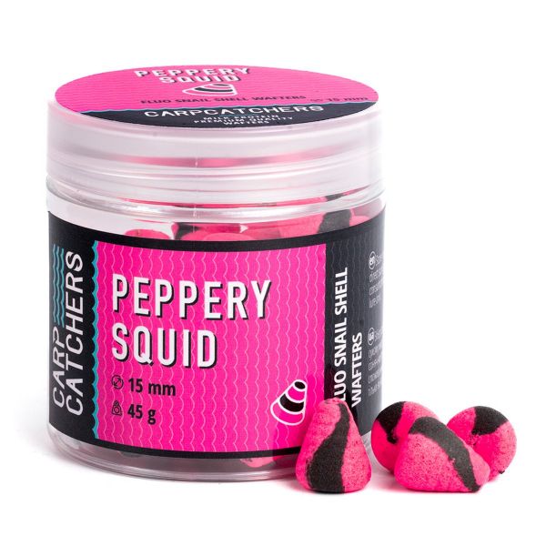 Бойли Carp Catchers - Peppery Squid - Fluo Snail Shell Wafters - Плаваючі - Двоколірні