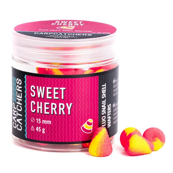Бойли Carp Catchers - Sweet Cherry - Fluo Snail Shell Wafters - Плаваючі - Двоколірні