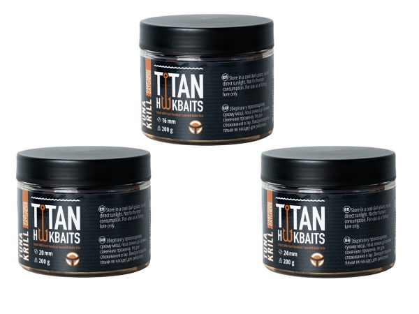 Бойлы Carp Catchers Craft Titan Hookbaits Tuna Krill - Вареные - Тонущие - Насадочные