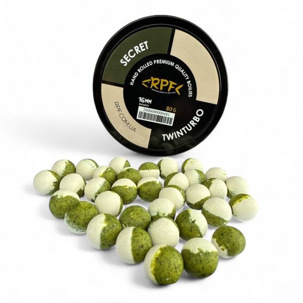 Бойли RPF - Secret - Ø16 мм - Баланс TwinTurbo (Бойл+Поп-ап) - Нейтральна плавучість - Двоколірні