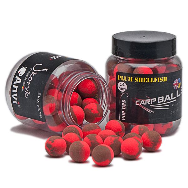 Бойлы Carp Balls Anvi Pop Ups - Плавающие - Ø14 мм - 30 г - Plum Shellfish