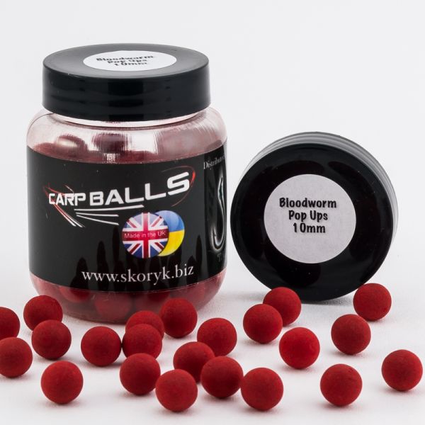 Бойлы Carp Balls Pop Ups - 30 г - Плавающие - Ø10 мм - Bloodworm (Мотыль)