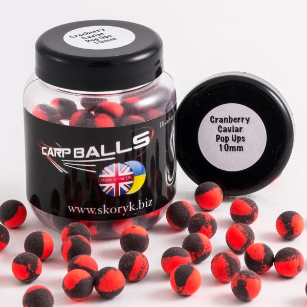 Бойлы Carp Balls Pop Ups - 30 г - Плавающие - Ø10 мм - Cranberry&Caviar (Клюква и икра)