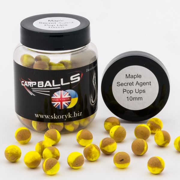 Бойлы Carp Balls Pop Ups - 30 г - Плавающие - Ø10 мм - Maple&Secret Agent (Клен с секретом)