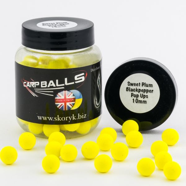 Бойлы Carp Balls Pop Ups - 30 г - Плавающие - Ø10 мм - Plum&Black Pepper (Сладкая слива и черный перец)