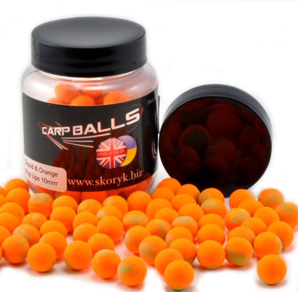 Бойлы Carp Balls Pop Ups - 30 г - Плавающие - Ø10 мм - Squid Orange (Кальмар с апельсином)