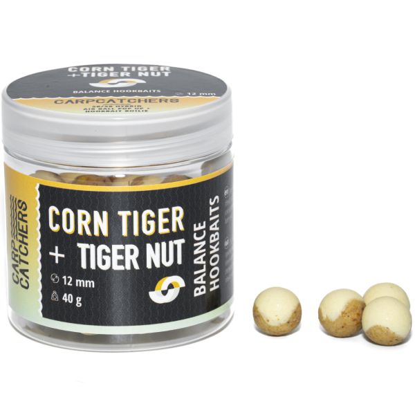 Бойлы Carp Catchers Balance Hookbaits - Ø12 мм - Cream&Natural YB - Corn Tiger&Tiger Nut