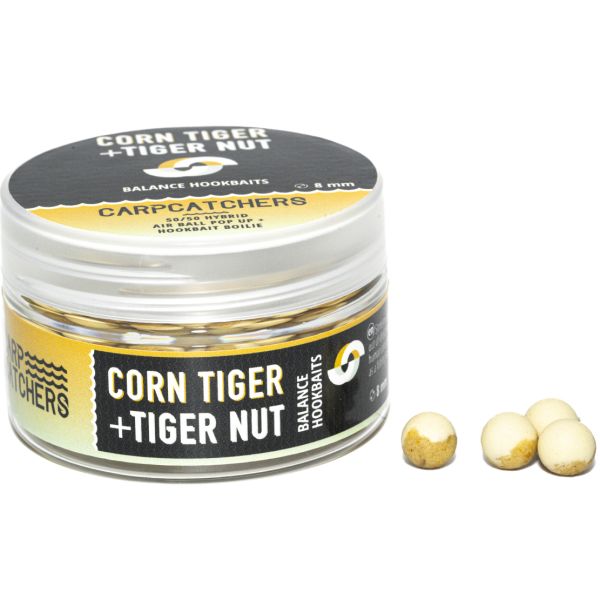 Бойлы Carp Catchers Balance Hookbaits - Ø8 мм - Cream&Natural YB - Corn Tiger&Tiger Nut