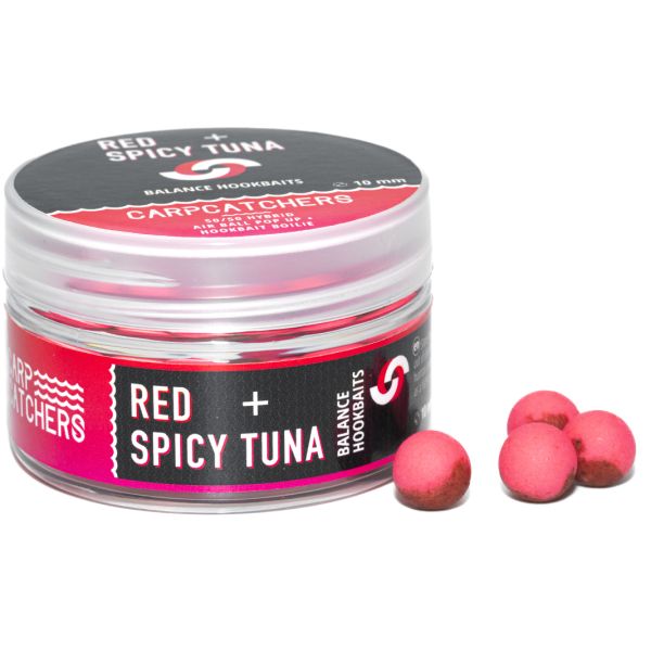 Бойлы Carp Catchers Balance Hookbaits - Ø10 мм - Fluoro Pink&Red - Red&Spicy Tuna