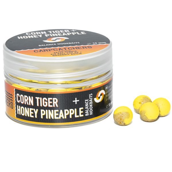 Бойлы Carp Catchers Balance Hookbaits - Ø10 мм - Fluoro Yellow&Natural YB - Corn Tiger&Honey Pineapple