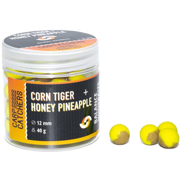 Бойлы Carp Catchers Balance Hookbaits - Ø12 мм - Fluoro Yellow&Natural YB - Corn Tiger&Honey Pineapple