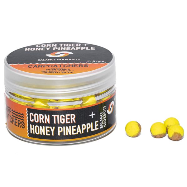 Бойлы Carp Catchers Balance Hookbaits - Ø8 мм - Fluoro Yellow&Natural YB - Corn Tiger&Honey Pineapple