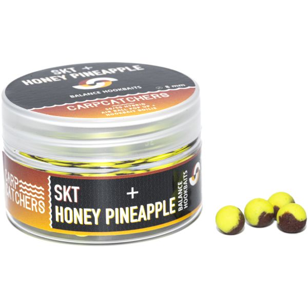 Бойлы Carp Catchers Balance Hookbaits - Ø8 мм - Fluoro Yellow&Brown - SKT&Honey Pineapple