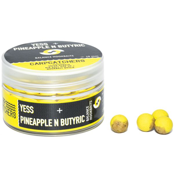 Бойлы Carp Catchers Balance Hookbaits - Ø10 мм - Natural Fluoro Yellow&Natural YB - YESS&Pineapple N Butyric