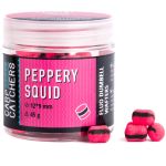 Бойли Carp Catchers - Peppery Squid - Fluo Dumbell Wafters 12*9 мм - Pink & Black stripe - Плаваючі - Двоколірні