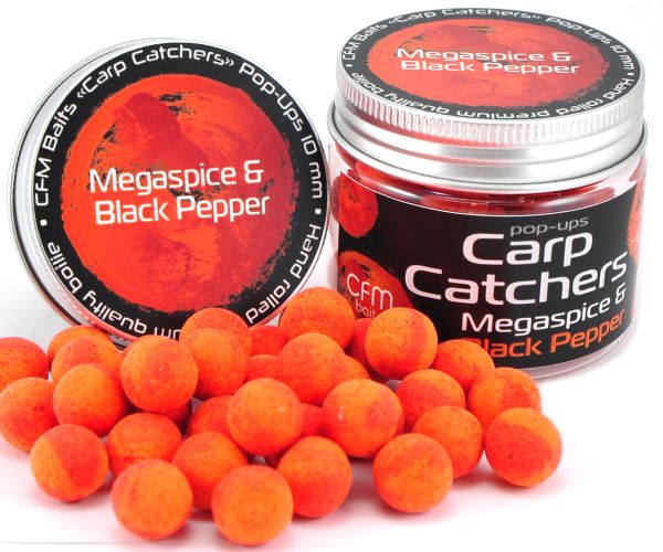 Бойлы Carp Catchers Pop Ups - Плавающие - Ø10 мм - 35 шт/уп - Megaspice and Black Pepper