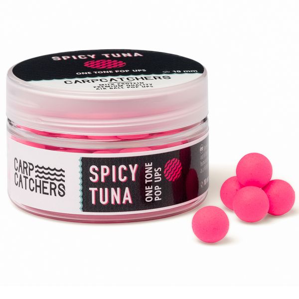 Бойлы Carp Catchers Pop Ups - Плавающие - Ø10 мм - Однотонные - Fluoro Pink - Spice Tuna - 40-41 шт/уп