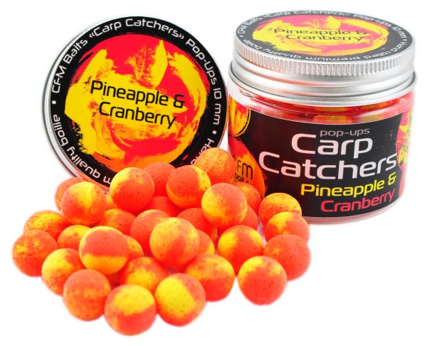 Бойлы Carp Catchers Pop Ups - Плавающие - Ø10 мм - 35 шт/уп - Pineapple and Cranberry