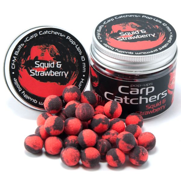 Бойлы Carp Catchers Pop Ups - Плавающие - Ø10 мм - 35 шт/уп - Squid and Strawberry