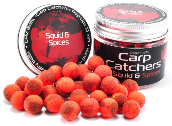 Бойли Carp Catchers Pop Ups - Плаваючі - Ø10 мм - 35 шт/уп - Squid Spices