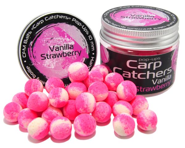 Бойлы Carp Catchers Pop Ups - Плавающие - Ø10 мм - 35 шт/уп - Vanilla Strawberry