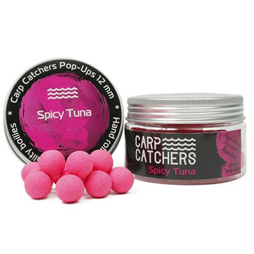 Бойлы Carp Catchers Pop Ups - Плавающие -  Ø12 мм - 35 шт/уп - Spice Tuna - Флюоресцентный розовый