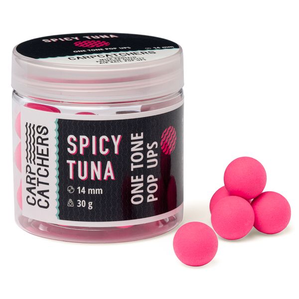 Бойлы Carp Catchers Pop Ups - Плавающие - Ø14 мм - Однотонные - Fluoro Pink - Spicy Tuna