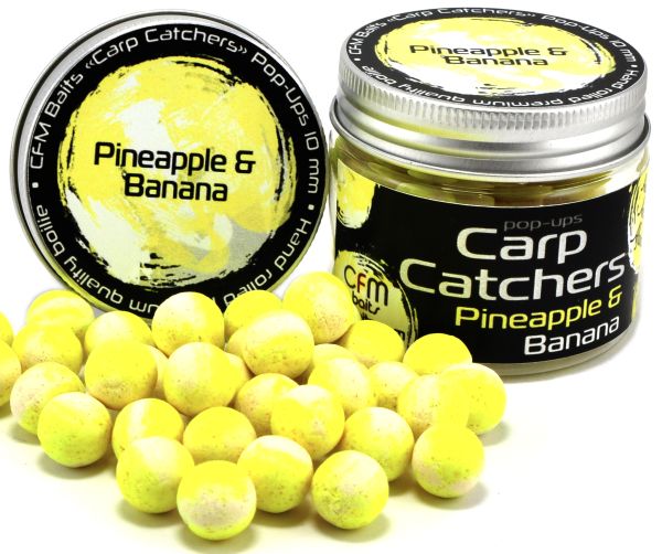 Бойлы Carp Catchers Pop Ups - Плавающие - Ø14 мм - 30 шт/уп - Pineapple and Banana