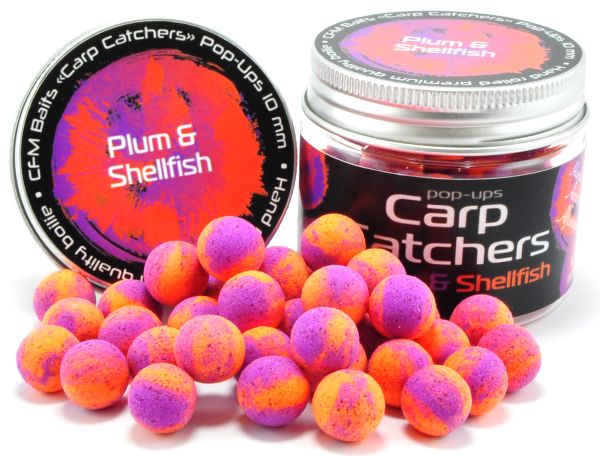 Бойлы Carp Catchers Pop Ups - Плавающие - Ø14 мм - 30 шт/уп - Plum and Shellfish