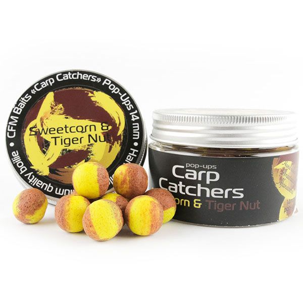 Бойлы Carp Catchers Pop Ups - Плавающие - Ø14 мм - 30 шт/уп - Sweetcorn and Tiger nut