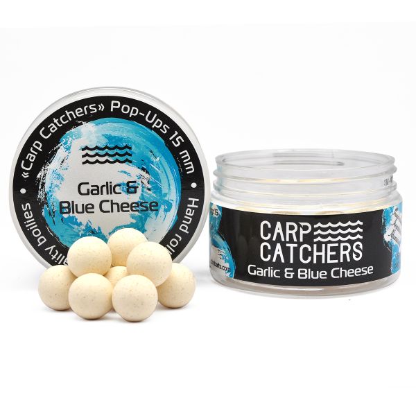 Бойлы Carp Catchers Pop Ups - Ø15 мм - 30 шт/уп - Garlic&Blue Cheese - Белый