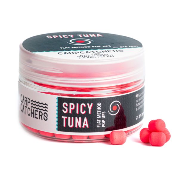 Бойлы Carp Catchers Pop Ups дамбел - 8x6 мм - Spicy Tuna/Тунец и специи - Flat Method