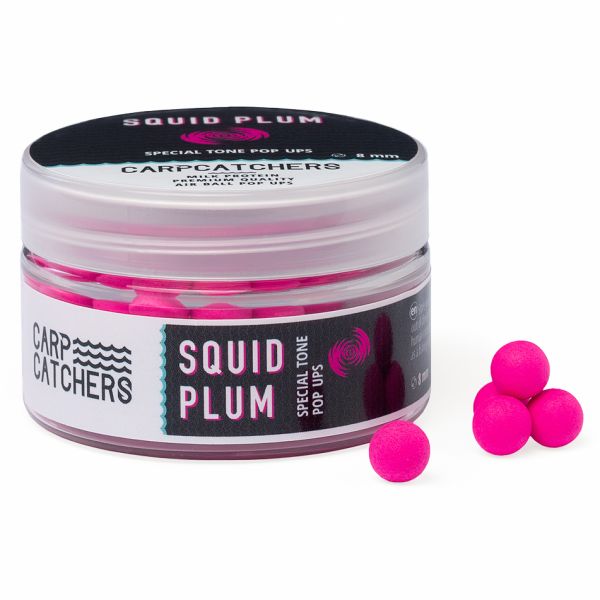 Бойлы Carp Catchers Pop Ups Special Tone - Плавающие - Ø8 мм - Dark Fluoro Pink - Squid Plum