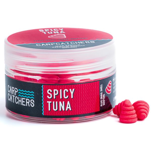 Бойлы Carp Catchers - Spicy Tuna - Ø10 мм - Fluo Snail Shell Wafters - Однотонные