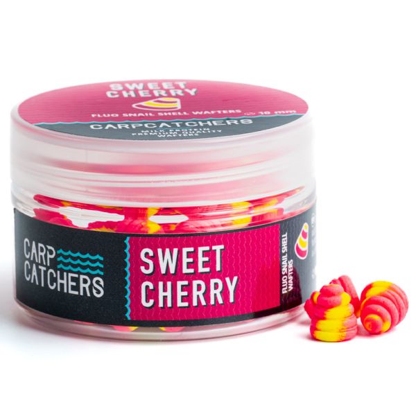 Бойлы Carp Catchers - Sweet Cherry - Ø10 мм - Fluo Snail Shell Wafters - Двухцветные