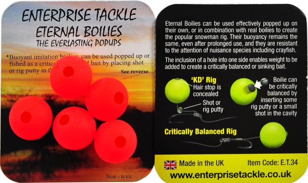 Бойли Enterprise Tackle - Плаваючі - Ø15 мм - 5 шт/уп - Fluoro Red