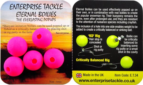 Бойлы Enterprise Tackle - Плавающие - Ø15 мм - 5 шт/уп - Fluoro Pink