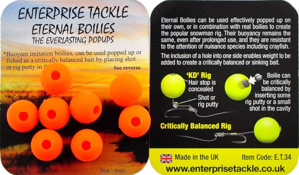 Бойли Enterprise Tackle - Fluoro Orange - Плаваючі - Ø12 мм - 8 шт/уп