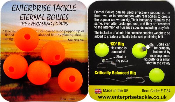 Бойли Enterprise Tackle - Fluoro Orange - Плаваючі - Ø15 мм - 5 шт/уп