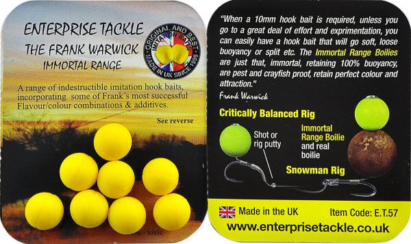 Бойлы Enterprise Tackle -  Pineapple&Butyric Acid - Плавающие - Ø10 мм - 8 шт/уп - Yellow