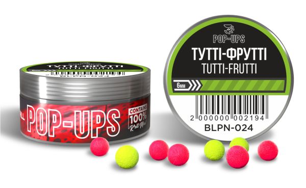 Бойлы Interkrill Pop-Up - Ø6 мм - 15 г - Тутти-Фрутти/Tutti-Frutti