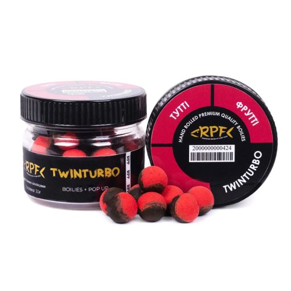 Бойли RPF Баланс TwinTurbo (Бойл+Поп-ап) Ø10 мм - Тутті Фрутті - Двокольорові - Нейтральна плавучість - 30 г