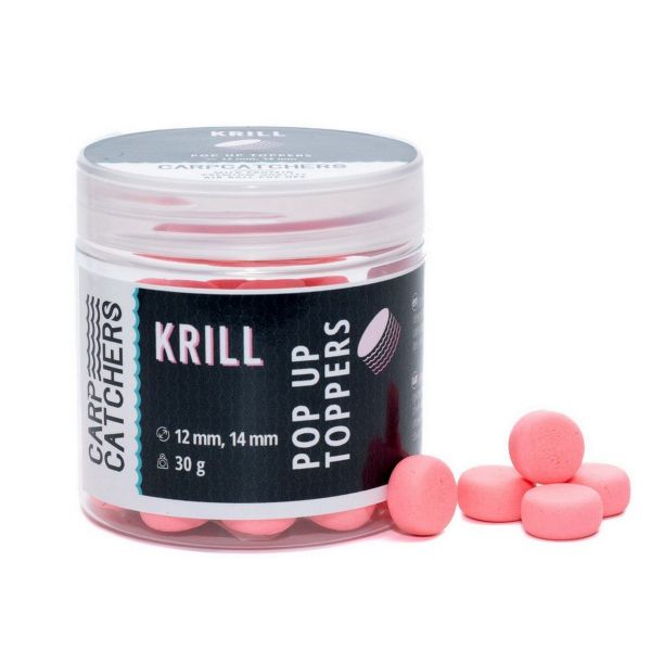 Бойли Pop-Up Carp Catchers Toppers - Ø12&14 мм - 30 г - Вимитий рожевий - Krill/Криль (Креветка)
